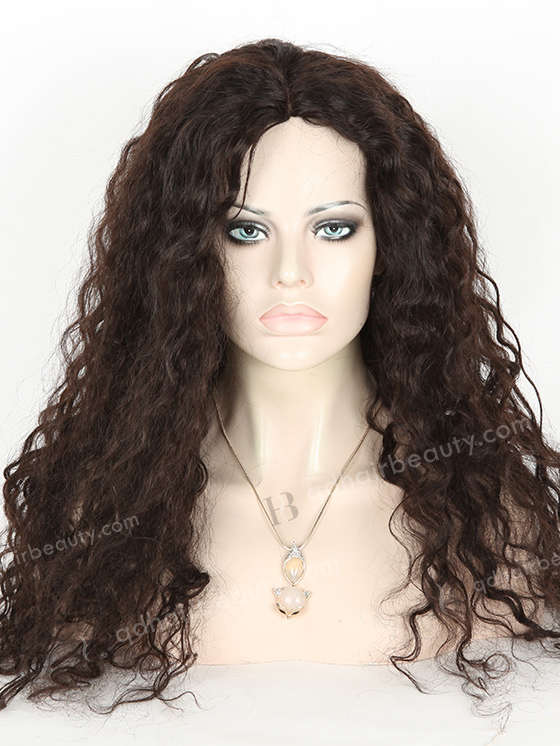 In Stock Indian Remy Hair 22" Loose Curl 2# Color Full Lace Glueless Wig GL-01033